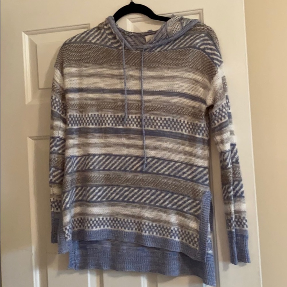Blue and white sweater hoodie